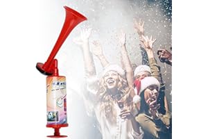 QIDOE Air Horn, Handheld Air Trumpt Super Loud Noisemakers Bear Horns Self Defense Reusable Air Pump Sports and Marine Signal Safety Alarm Horn for Boating, Sports Events, Graduation, Birthday Parties