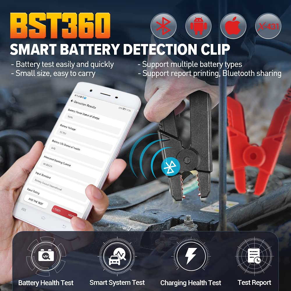 2025 Launch Upgraded BST360 6V 12V Car Battery Tester, Bluetooth Battery Load Tester Charging Cranking System Analyzer For Android/iPhone/Launch X431, 100-2000 CCA Alternator Tester Voltmeter - View #5