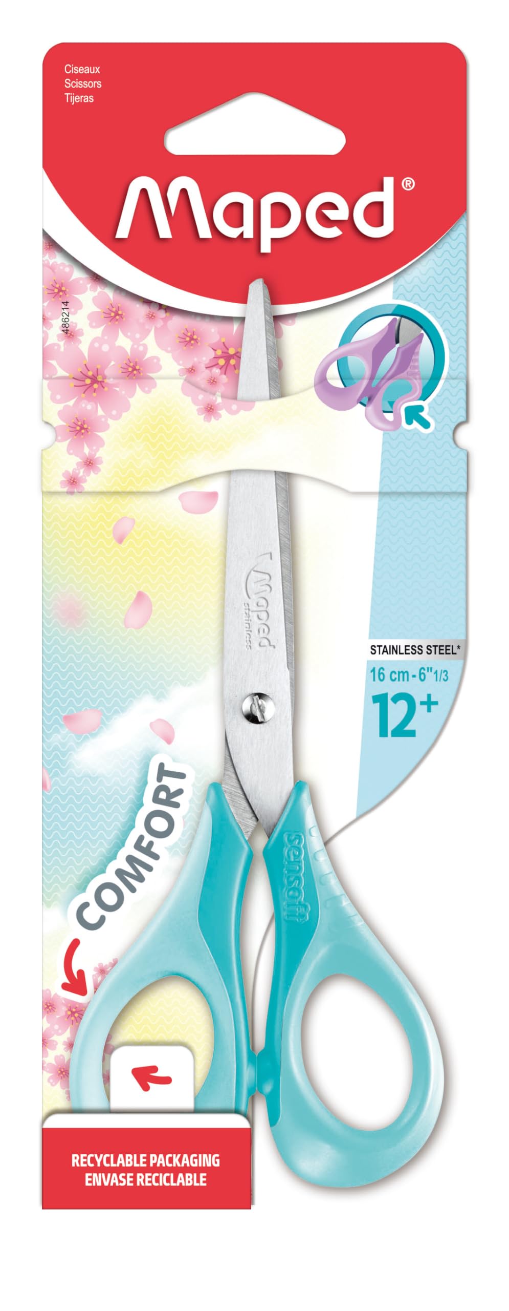 Maped Pastel Sensoft 16cm Scissors (Assorted Colours)