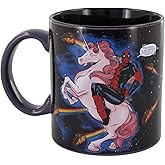 Silver Buffalo Marvel Deadpool and Unicorn In Space Ceramic Mug | Large Coffee Cup For Tea, Cocoa, Beverages | Holds 20 Ounces