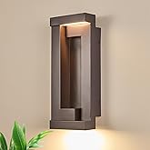 Tarentlight Modern Outdoor LED Wall Lights, 15" H Outside Art Wall Sconce, Bronze Wall Mount Fixture with Integrated LED 24W 