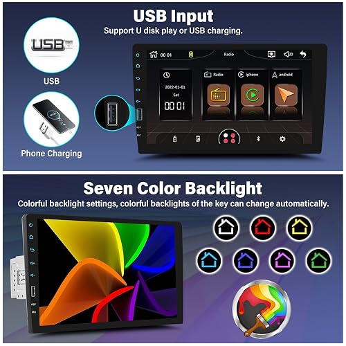 Aazon.co: 6.9 Inch Wireless Apple Carplay Car Stereo Single Din Touch Screen Car Radio With...