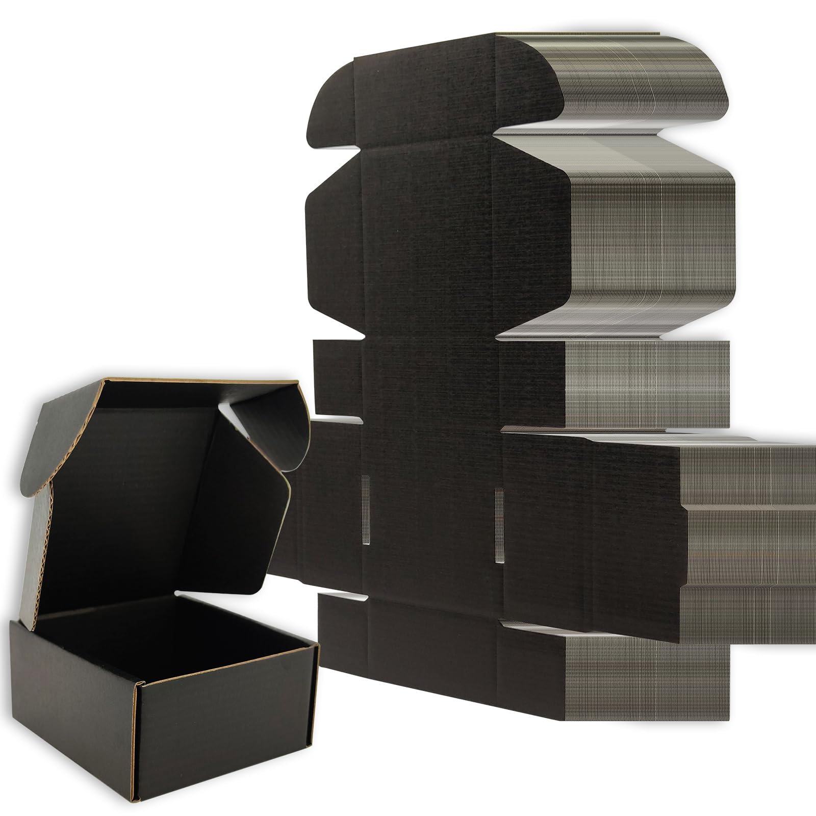Photo 1 of Lmuze 4x4x2 inches Small Shipping Boxes Set of 100 - Black Mailer Corrugated Cardboard Boxes for Shipping Packaging Mailing Products