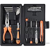 LAND 22-Piece Compact Tool Kit with Toolbox | Essential Household Tools for Home Repair, DIY Projects, Includes Pliers, Screwdrivers &amp; Portable Storage Case