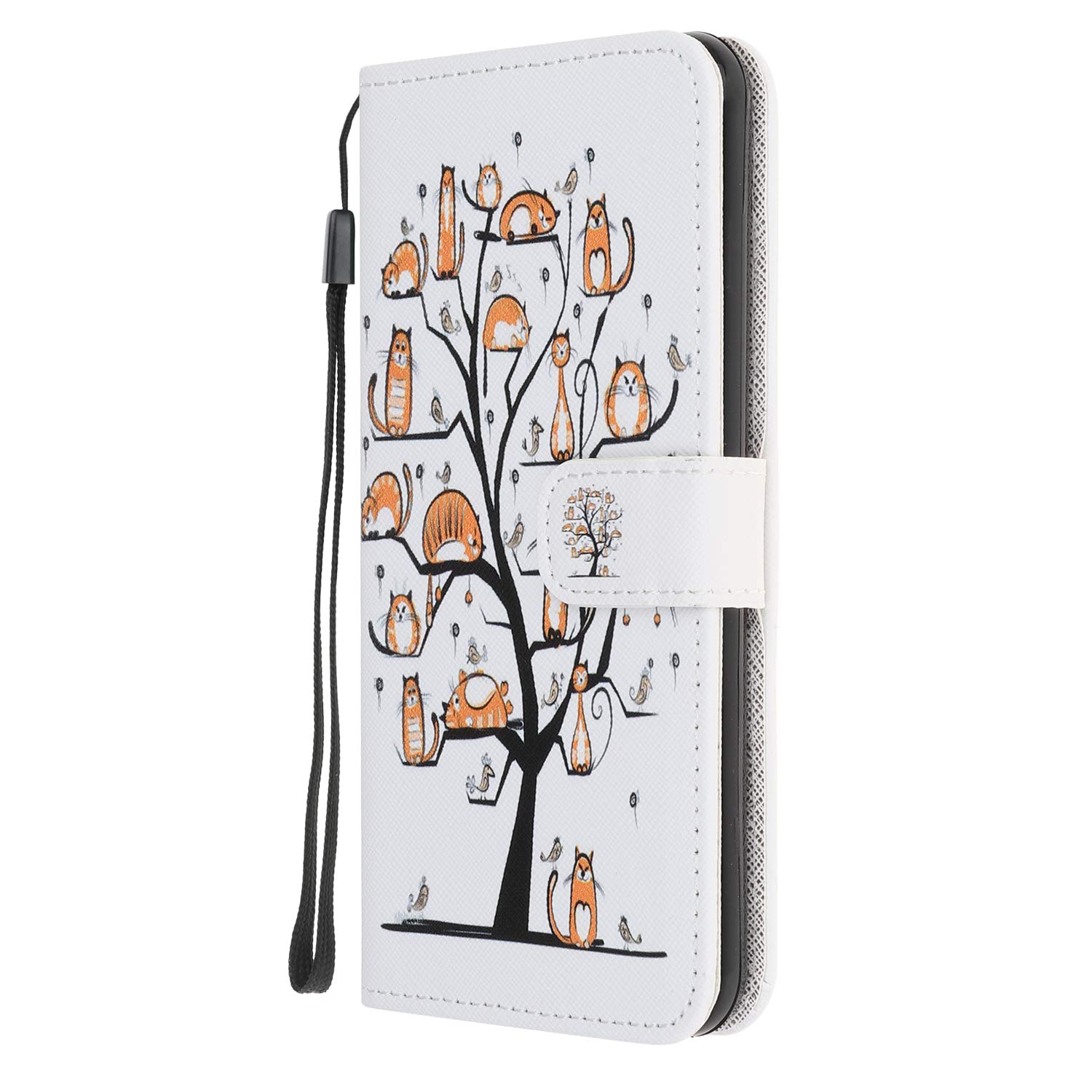 Case for Samsung Galaxy A02s Cover, Samsung Galaxy A02s Phone Case, Flip PU Leather Wallet Cover with Magnetic Closure Stand Card Holder Soft TPU Bumper Folio Protective Shockproof Case, Tree of Pet