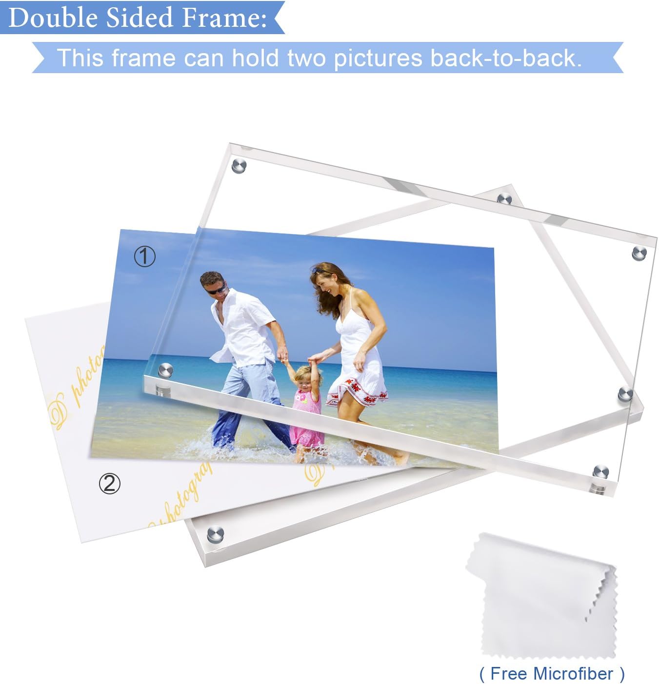 AMEITECH Acrylic Photo Frames 15 x 20 cm, Acrylic Block