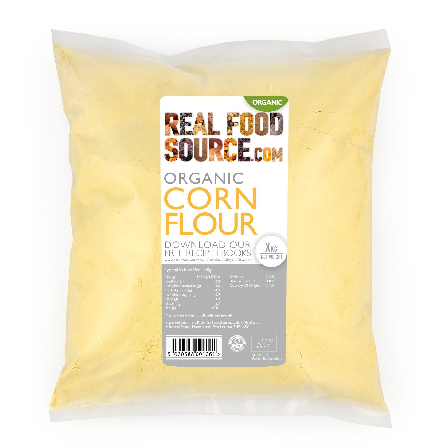 RealFoodSource Organic Cornflour 1kg Amazon.co.uk Grocery