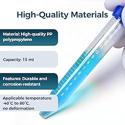 100Pack 15ml Centrifuge Tubes with Screw