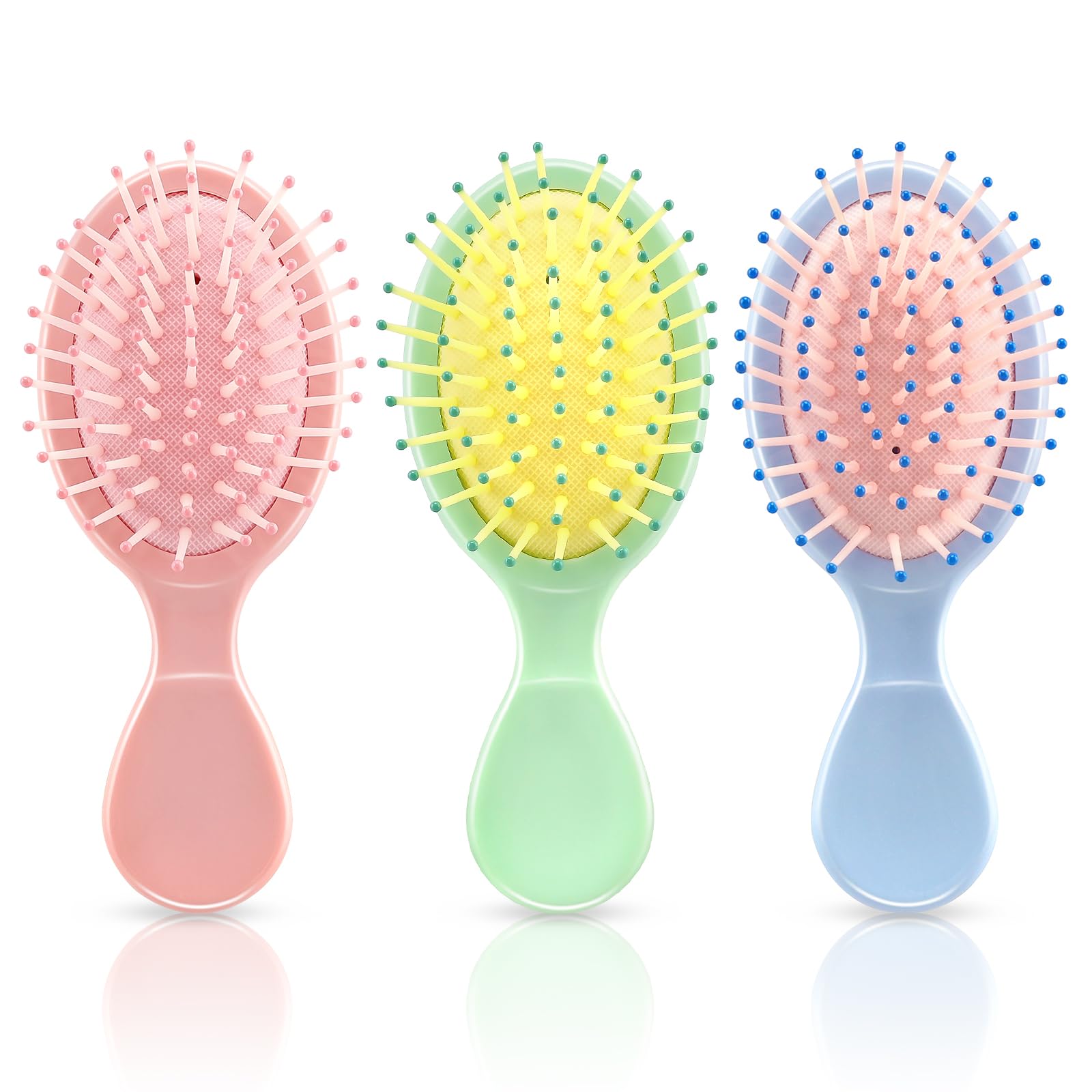 Photo 1 of HOFASON 3 Pcs Mini Wet Hair Brush for Women Girls Toddler, Stocking Stuffers for Women Teens Girls, Bridesmaid Proposal Gifts, Spa Party Supplies, Summer Stuff, Detangling Hair Brush for Travel