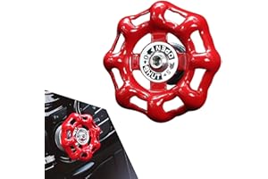 Dogary Car Rotary Knob Decor, Metal Retro Valve Handwheel One Click Start Decor Trim, Self-Adhesive Engine Start Stop Knob Protector, Universal for Most Cars (Red)