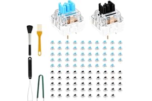 100Pcs Mechanical Keyboard Switches Blue Clicky 3 Pin Switches with Brush Keycap Puller and Key Puller Crisp Tactile Feedback