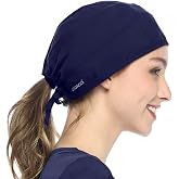 Dagacci Medical Uniform Men and Women Scrub Cap - Adjustable Elastic Tie Scrub Caps for Women Men, Surgical Cap