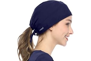 Dagacci Medical Uniform Men and Women Scrub Cap - Adjustable Elastic Tie Scrub Caps for Women Men, Surgical Cap