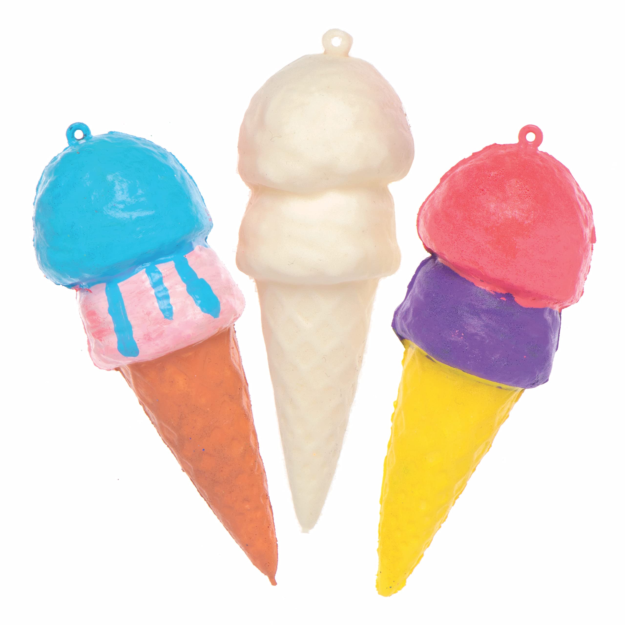 Baker Ross AX132 Make Your own Squishy Ice Cream Craft - Pack of 6, Decorate Your Own Novelty Toy For Kids and For Arts and Crafts Projects