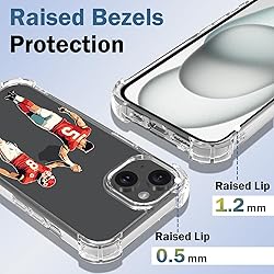 Ecute Football Case for iPhone 15 with Stand,Drop