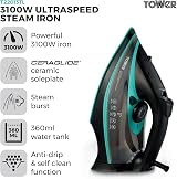 Tower Steam Iron 3100W Ceraglide Ceramic Soleplate 180g Steam Boost 360ml view 2