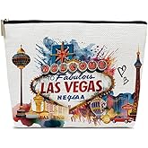 Ythuil Las Vegas Travelling Gifts Makeup Bag, City Travel Cosmetic Bag for Purse, Watercolor Gifts, Las Vegas Souvenir, Trip Favors for Traveller, Travelling Lovers, City Themed Organizer