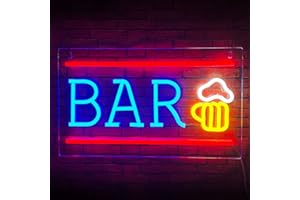 BERNICEKELLY Bar Neon Sign, Beer LED Neon Light for Wall Decor, USB Powered Neon Bar Signs, Acrylic Bar Neon Lights for Man Cave, Bedroom, Home Bar, Store, Club, Bistro, Party, Christmas Gifts (Bar)
