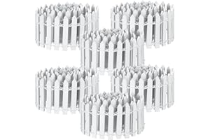 Kigley 6 Pcs 40 Inch Fairy Fence Wood Miniature Garden Picket Fence Decorations for DIY Plant Pot House Home Dollhouse Outdoor Diorama Project(White)