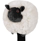 Sheep Golf Driver Head Cover for 460cc Driver Plush Animal Driver Headcover | Soft Plush Golf Club Cover with Knitted Sock Premium Embroidery Protective Driver Headcover Funny Golf Gift for Men and Women