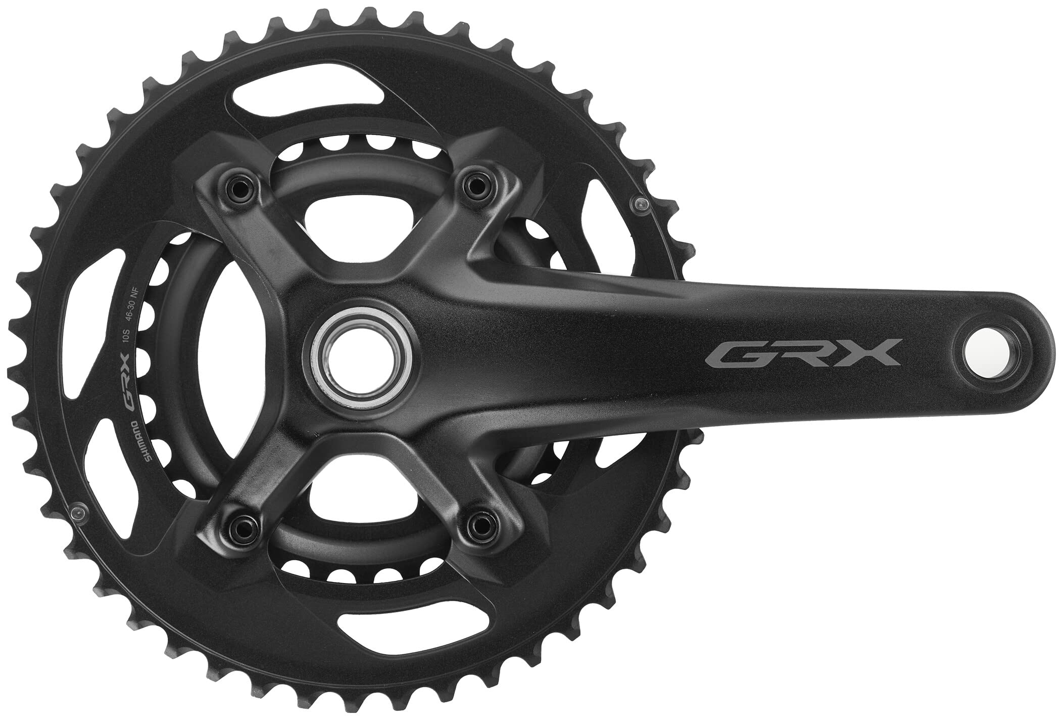 Shimano GRX FC-RX600 GRX chainset 46/30, double, 10-speed, 2 piece design, 165 mm, Black
