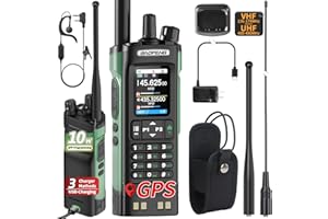 BAOFENG UV-32 Ham Radio Long Range 10W Rechargeable Walkie Talkies UV32 5RM K5 Handheld Two Way Radio NOAA Weather Radio with GPS,APP Programming,Copy Frequency,USB-C Charging for Survival Gear
