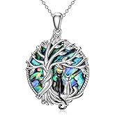 TOUPOP Cat Gifts for Cat Lovers Sterling Silver Cute Cats Tree of Life Pendant Necklace with Blue Circle Crystal Birthday Christmas Jewelry Gifts for Women