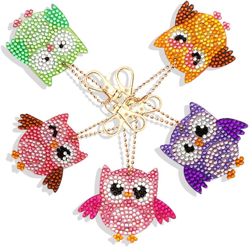 DIY Diamond Painting Keychain 5D Mosaic Making Full Drill Special Shape