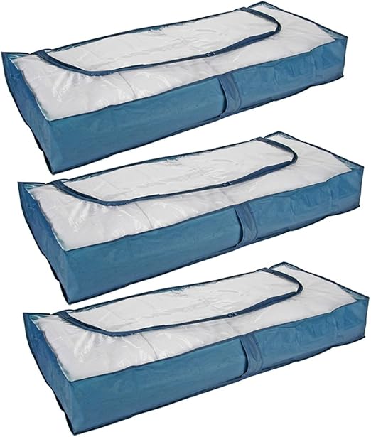 3 Stück Faltbare Aufbewahrungs Box Wäschesack Unterbett Kleider