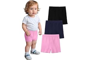 YERIOK 3 Pack Cotton Baby Girls Shorts Toddler Biker Bike Cartwheel Under Shorts for Baby Girl Clothes