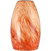 Hand Blown Art Glass Lamp Shade for Light Replacement Oval Glass Light cover Shade Height 7.5inch,Fitter 1.65inch,Max Diamete