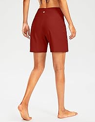 Women's 7" Long Swim Board Shorts High Waisted