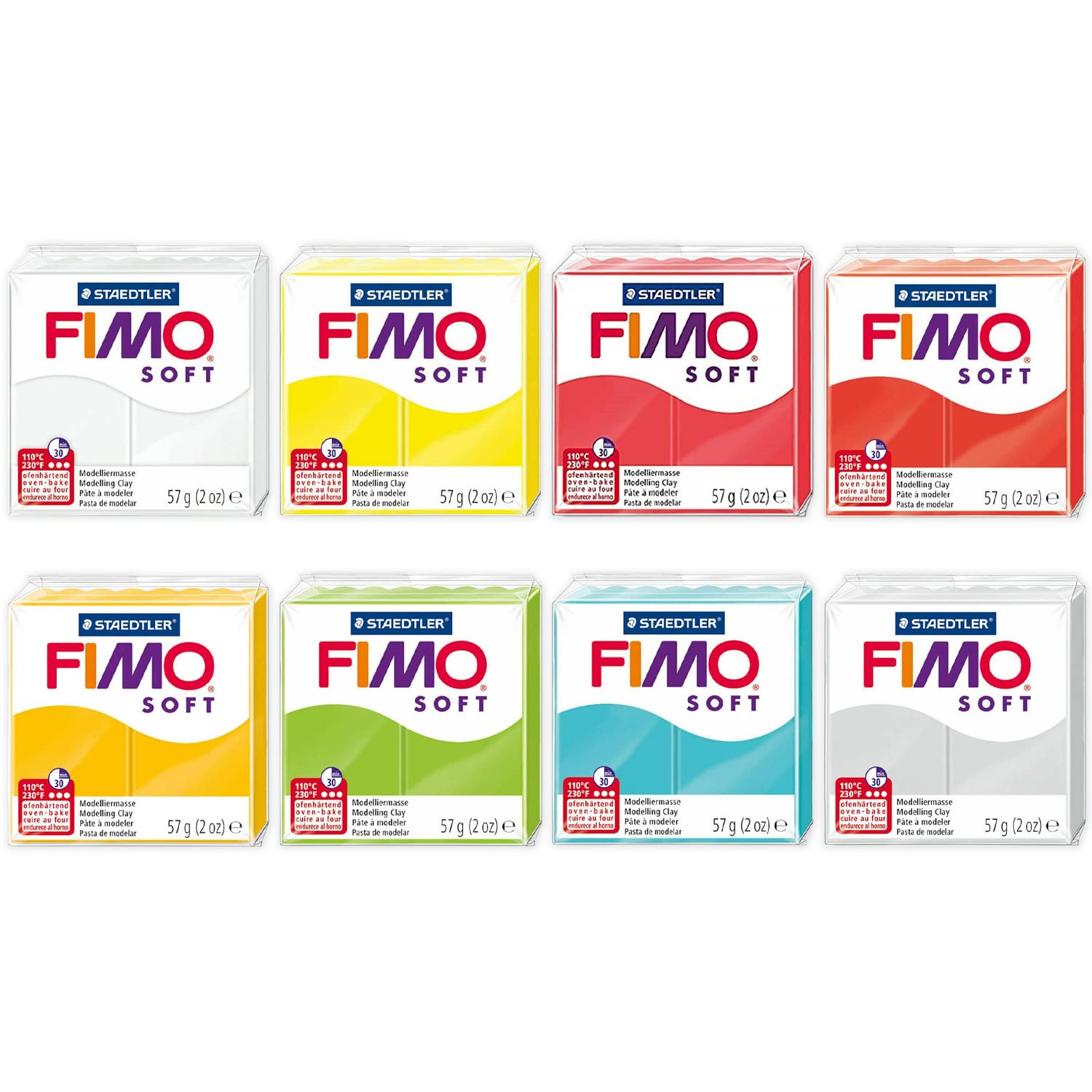 FIMO Soft & Effect Polymer Oven Modelling Clay - 57g - Set of 8 - The Squeezy Juicy Collection