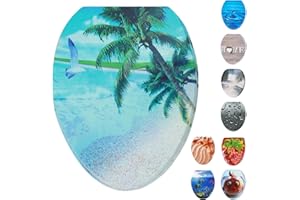 Nastarki Elongated Toilet Seat, Slow Close Wood Toilet Seats, Elongated Toilet Seats with Strong Alloy Hinges, Adjustable Toilet Seat，Easy to Install and Clean