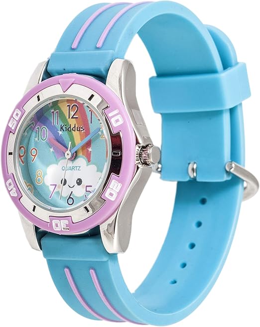 Amazon キッダス Kiddus キッズ 腕時計 アナログ クオーツ 防水 海外で大ヒット おしゃれ ガールズ用 レインボー ガールズ腕時計 腕時計 通販