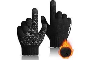 Achiou Winter Gloves for Men Women, Touch Screen Gloves, Upgraded Thicken Anti-Slip Silicone Gel, Thermal Soft Knit Lining
