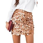 miduo Womens Sequin Skirt High Waist Stretchy Bodycon Sparkle Night Out Party Mini Skirts