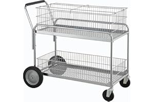 Global Industrial Deluxe Mail/Office File Cart, 250 Lb. Capacity