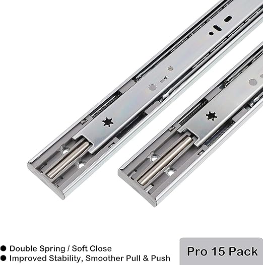 Decobasics Full Extension Drawer Slides 15 Pairs Soft Close