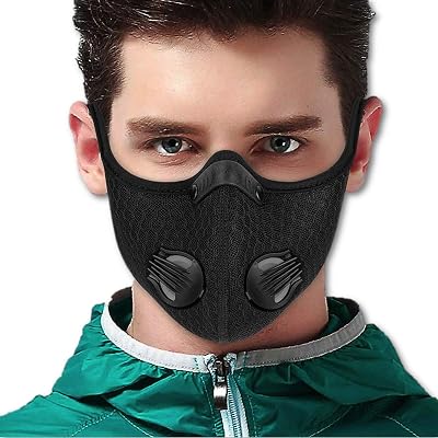 thumbnail image 2 of Unisex Sport Face Mask With Active Carbon Filter & Breathing Valves – Reusable Mesh – One Size 2 of 3