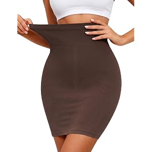 ANNZHIBRA Half Slip for Women Under Dress Above Knee Non Cling Shapewear Slip Skirt