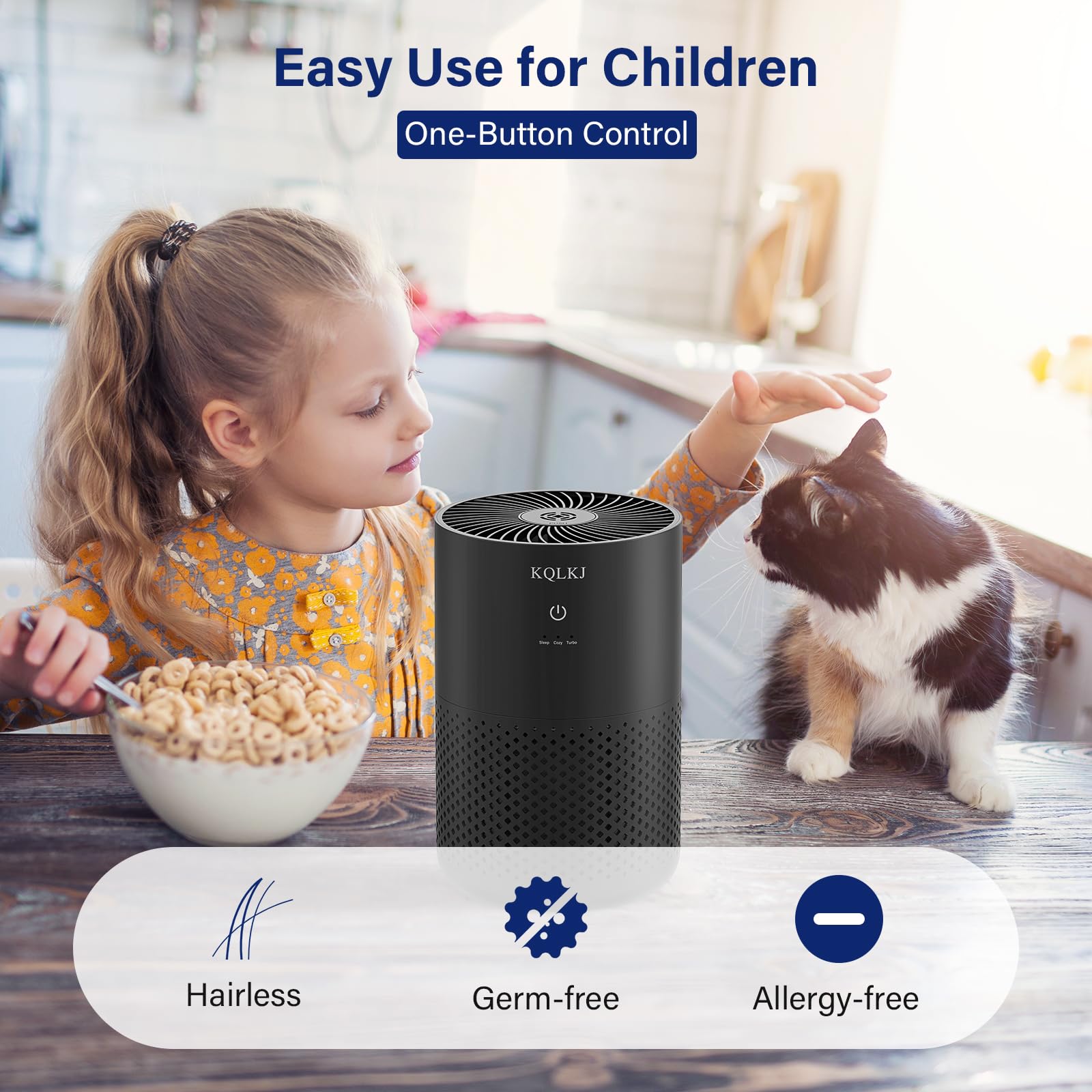 Air Purifiers for Bedroom Home, 20dB air purifier With Aromatherapy for Better Sleep, Small Room Air Cleaner Filter 99.99% Smoke, Allergies, Pet Dander, Odor, Dust, Office, Desktop, KQ-31, White