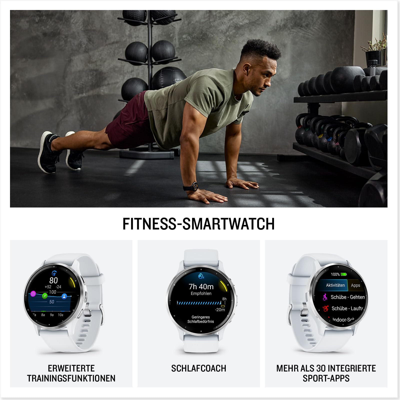 Garmin Venu 3 45mm – Fitness-Smartwatch, 1,4" AMOLED-Touchdisplay, bis zu 14 Tage Akkulaufzeit, 30+ Sport-Apps, Bluetooth Telefonie und Sprachassistenz, Music, GarminPay, Rollstuhlmodus 2