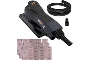 Sheet Sander, 350W MAXXT 3.0mm Sheet Finishing Sander WITH 15PCS DUST FREE SANDERPAPERS, Brushless Motor 7-Speed Adjustable 4000-10000RPM for Wood working(7.8 * 2.7in sander)