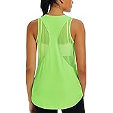 MAGCOMSEN Womens Workout Tops Racerback Tank Tops Mesh Back Breathable Sleeveless Quick Dry Running Athletic Shirts