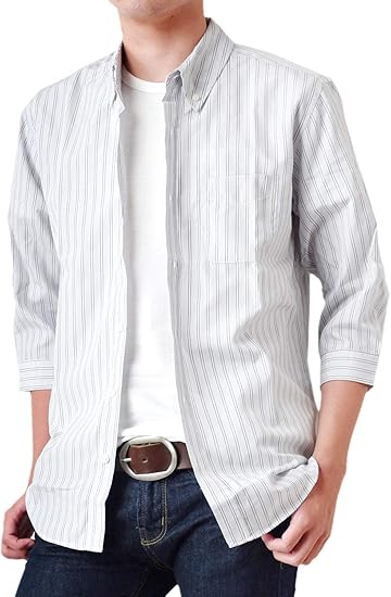 Amazon アローナ Arona チェックシャツ メンズ シャツ ７分袖 七分袖 ボタンダウン Y シャツ 通販