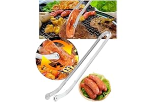 BIODISON & LEE 1Pcs Premium BBQ Sausage Turning Tongs,15-inch Long Handle Kitchen Tongs for Cooking,2024 New Stainless Steel Sausage Tongs for Grilling,Multipurpose BBQ Tongs for Turning Bacon Steak Meat Vegetables