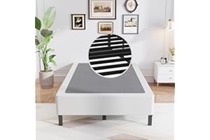 Awesofurni Twin Box Spring, 8 Inch Twin Box Spring Only, 2500 lbs Heavy Duty Metal Frame Mattress Foundation with Fabric Cover, Easy Assembly-Noise Free