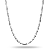 LeCalla 925 Sterling Silver Italian Jewelry 2 MM Popcorn Coreana Chain Necklace for Teen Women and Men (16, 18, 20, 22, 24 Inches)