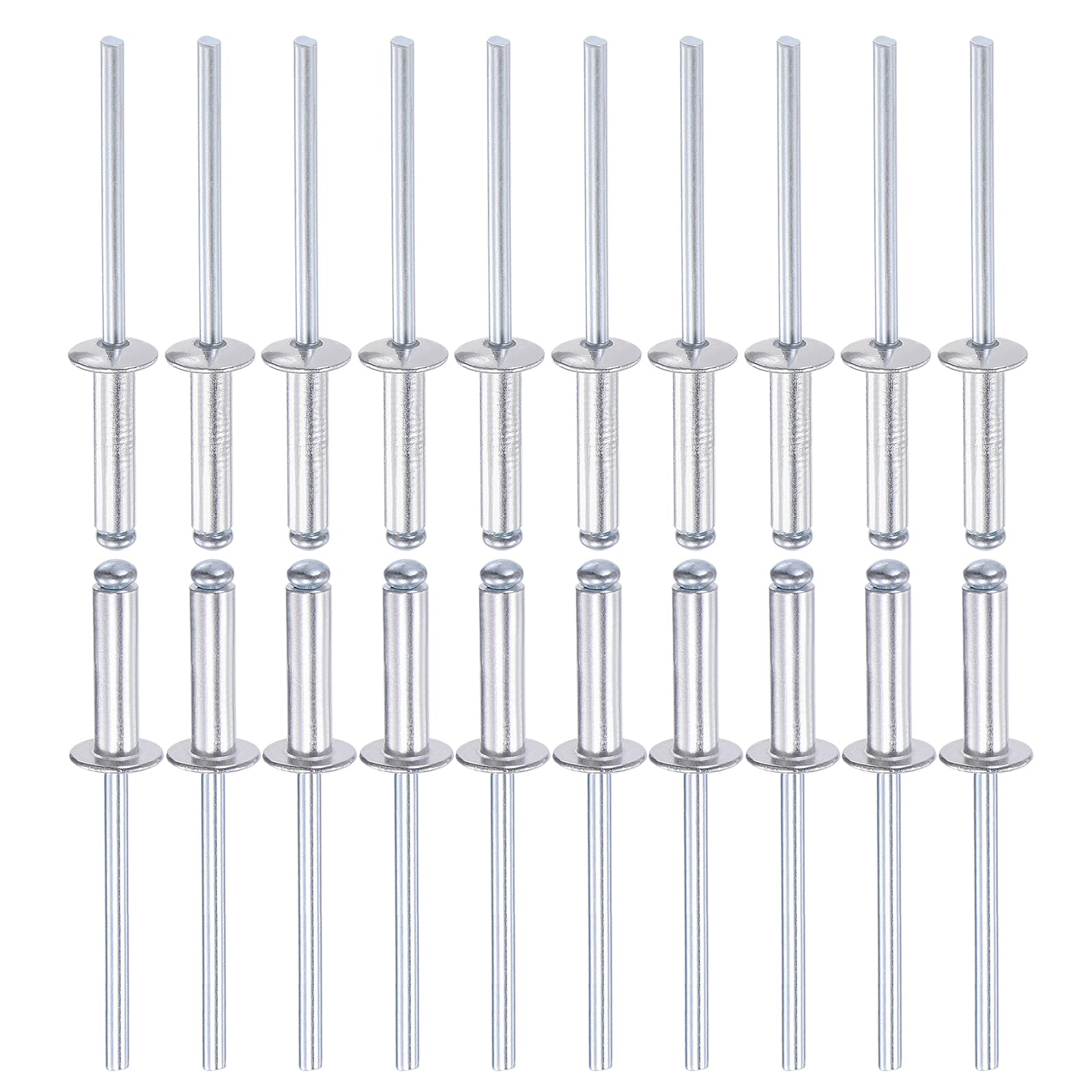 DTGN 4mm x 16mm (DXL) Blind Rivets - 60Pack - Good for Machinery Joining - Aluminum Dome Open End Rivet